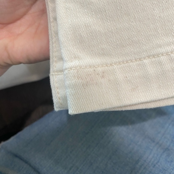 Mother The Hustler Patch Pocket Flood Jeans Cream High Rise Bootcut Size 25 - Picture 15 of 16